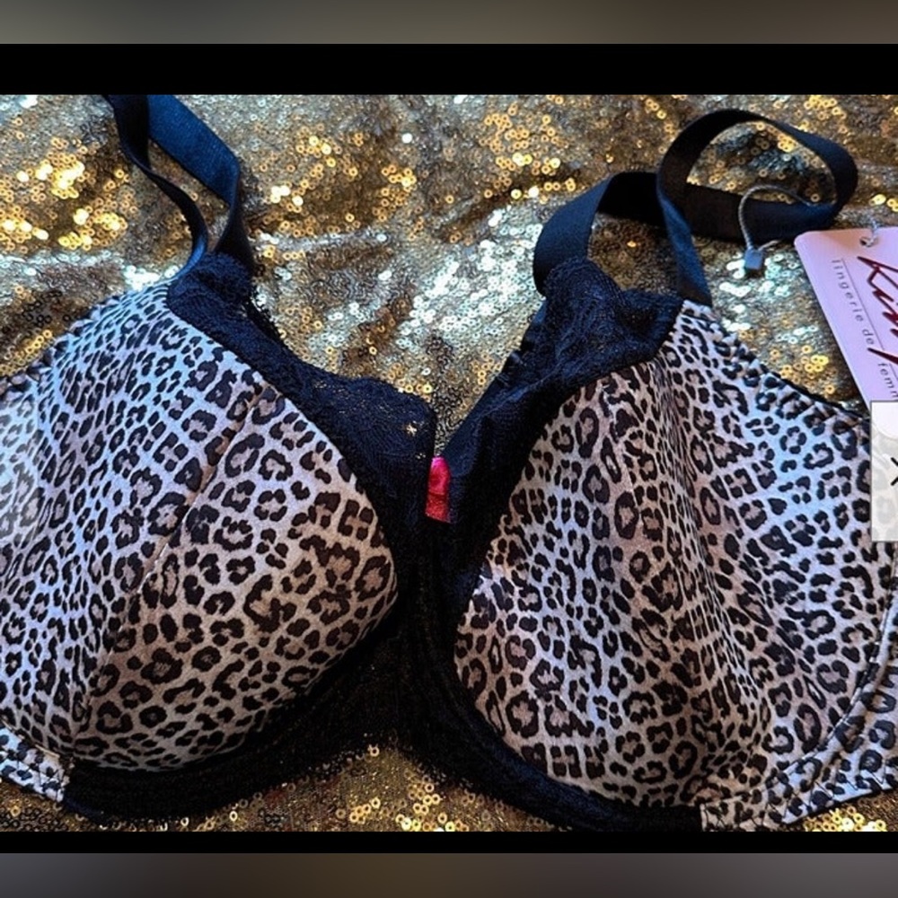 NWT KINGA "ZOE III " SEMI PADDED" EU Sz 85E /38DD Animal Print UW Bra